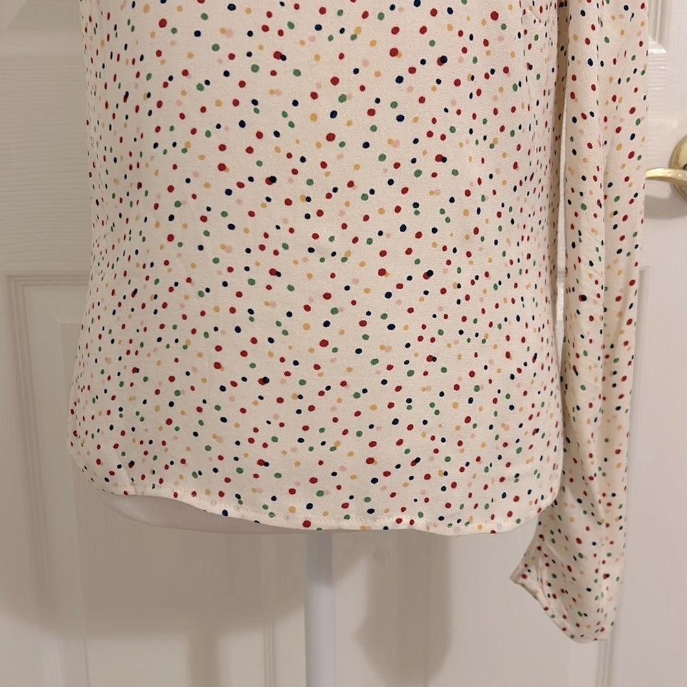 Reformation Francine One Sleeve Shoulder Top Birthday Polka Dot Size Small - Picture 9 of 16